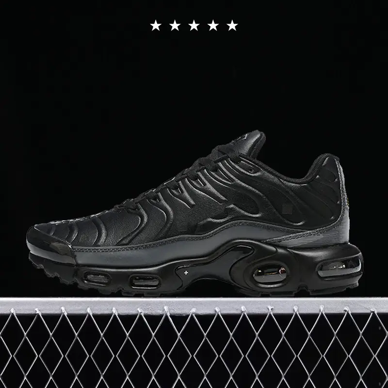 2026 Shock-Absorbing Shoes Men's Shoes Retro Running Shoes Classic Leather Air-Cushion Shoes Men's All-Black Comfortable Casual Sports Shoes