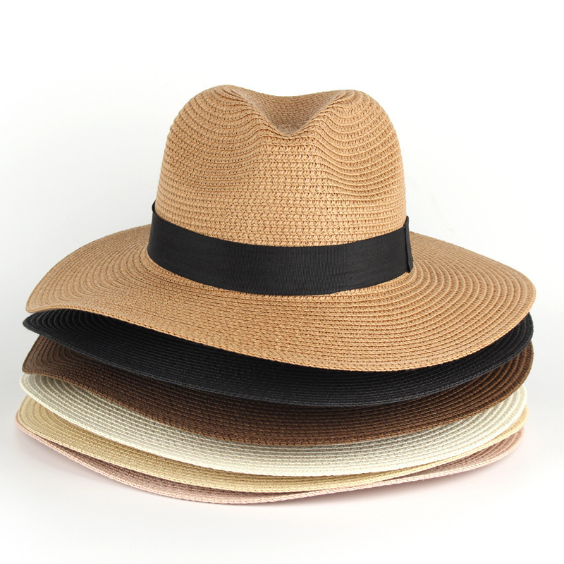 New summer men's and women's neutral sunshade straw hat fashion sunscreen UV straw Panama hat wholesale