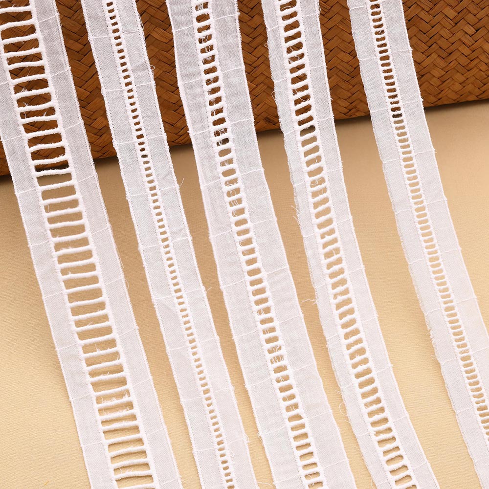 Home soft decorative lace accessories cross Diamond hollow staircase cotton embroidery lace wholesale