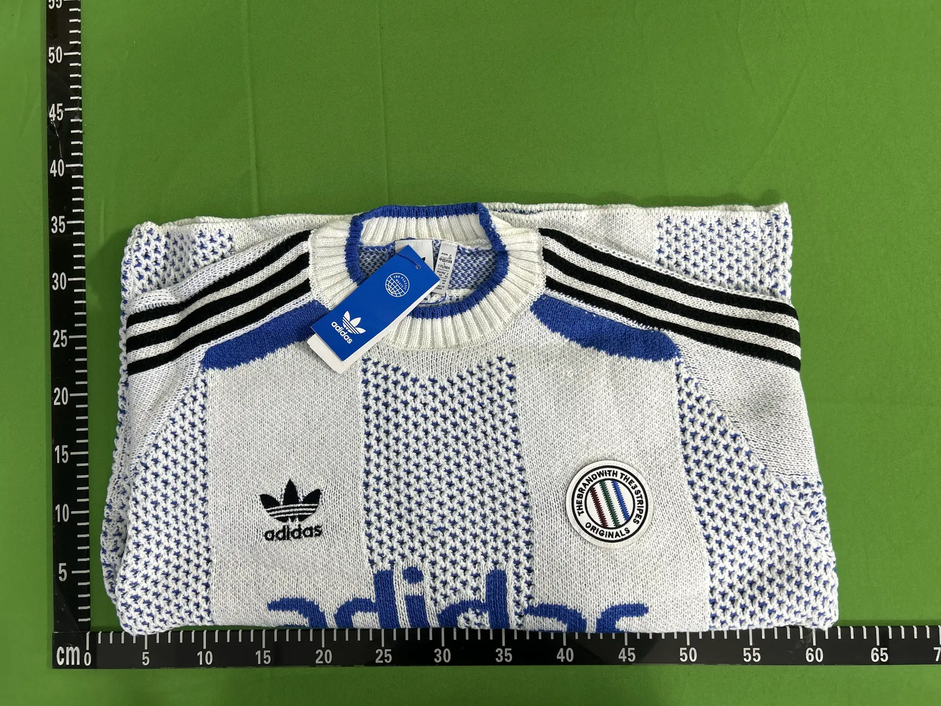 Adidas Originals White Blue Knit Sweater