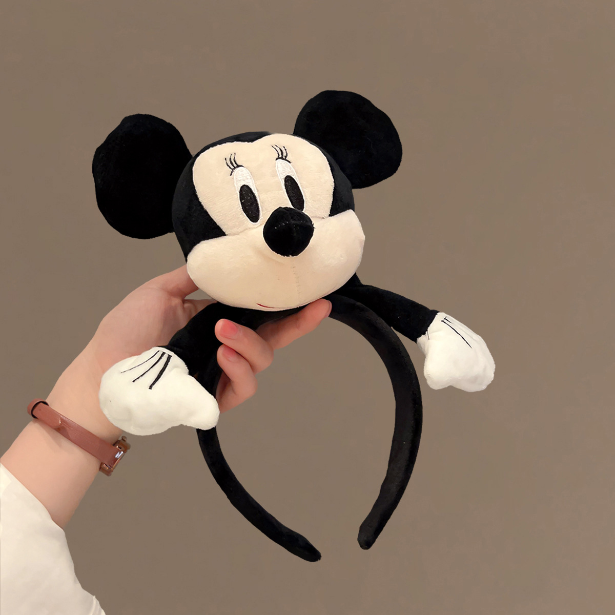 Large Mickey Short Fleece Headband Cute Cartoon Hair Accessories 2025 New Korean Textured Headband Photo Headwear