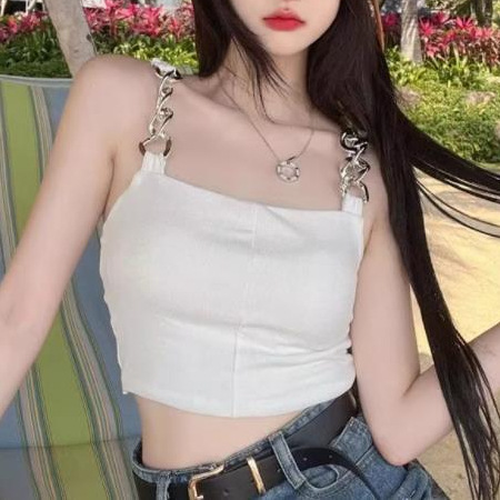 Slim-fit Slimming Summer Sleeveless Sling Sexy Design Female Niche Vest Short Top T-shirt Navel Hot Girl