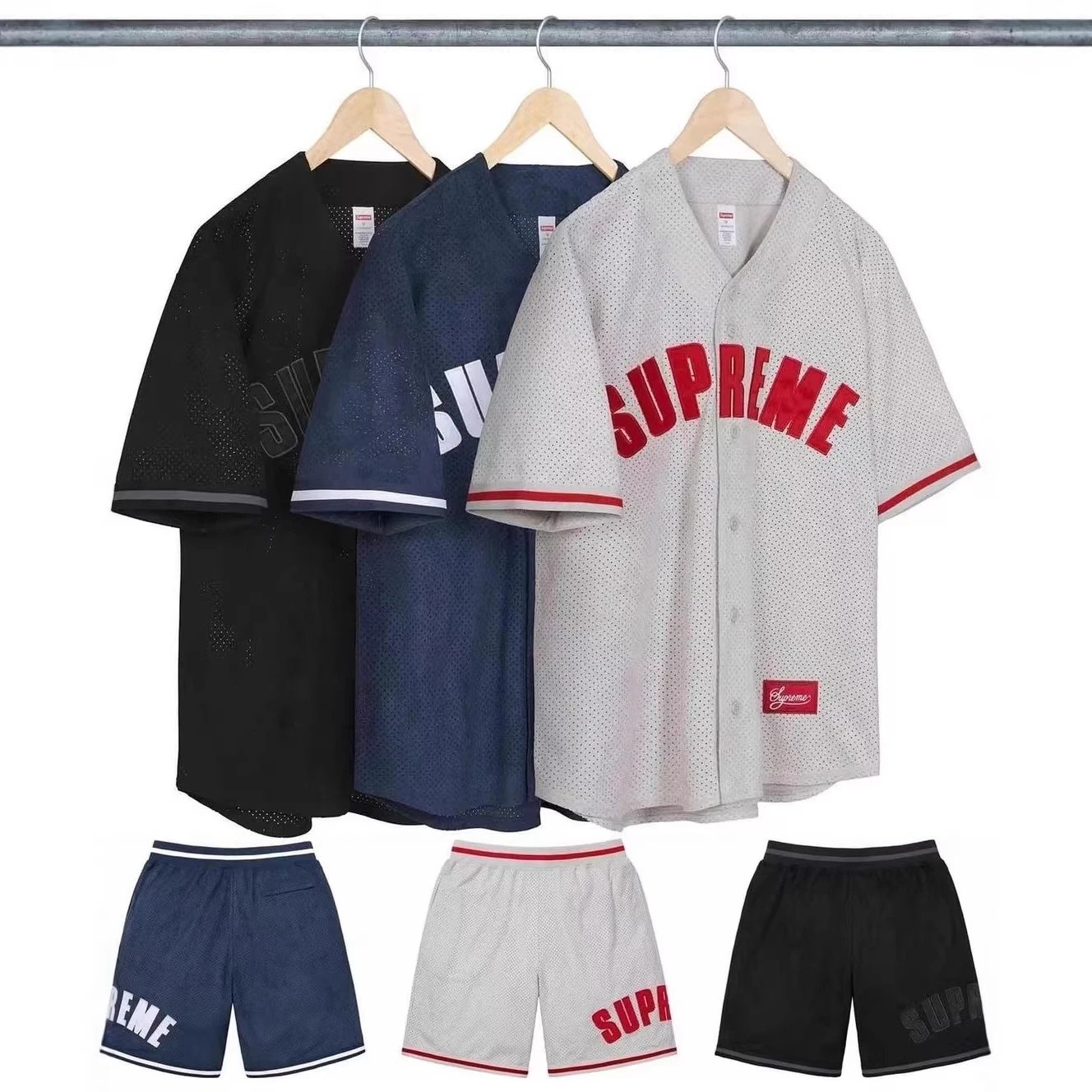 高版本Sup速干网眼运动休闲球衣ULTRASUEDE MESH BASEBALL JERSEY