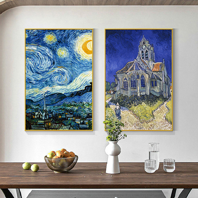 Van Gogh Decorative Painting Harvest Sunflower Modern Art Mural Painting World Famous Painting Van Gogh American Entrance Oil Painting European Style