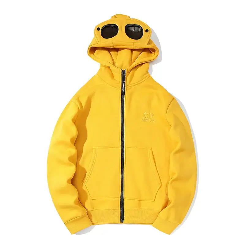 CP Company Yellow Goggle Zip Hoodie