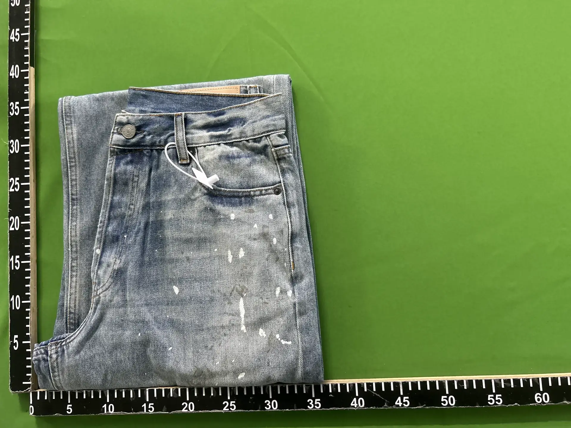 Ac Style 24Ss Baggy Hand-Splashed Mud Dyed and Distressed Denim Casual Straight-leg Mid-High Waist Frayed pants