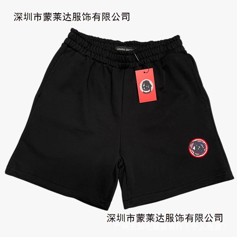 Cross-Border Trendy Brand Goose's New 420g Heavyweight Loose Cotton Sports Shorts, Breathable and Sweat-Absorbent with Micro Badge Embroidery