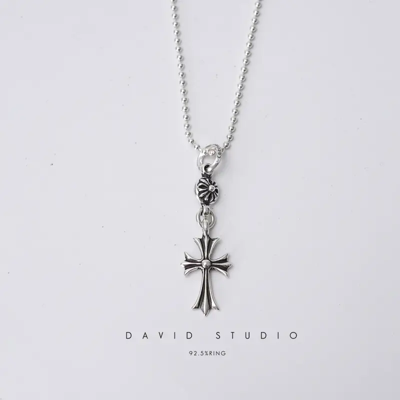 David Studio Gothic Retro Necklace Fancy Cross Couple Men and Women Gd Same Style Necklace