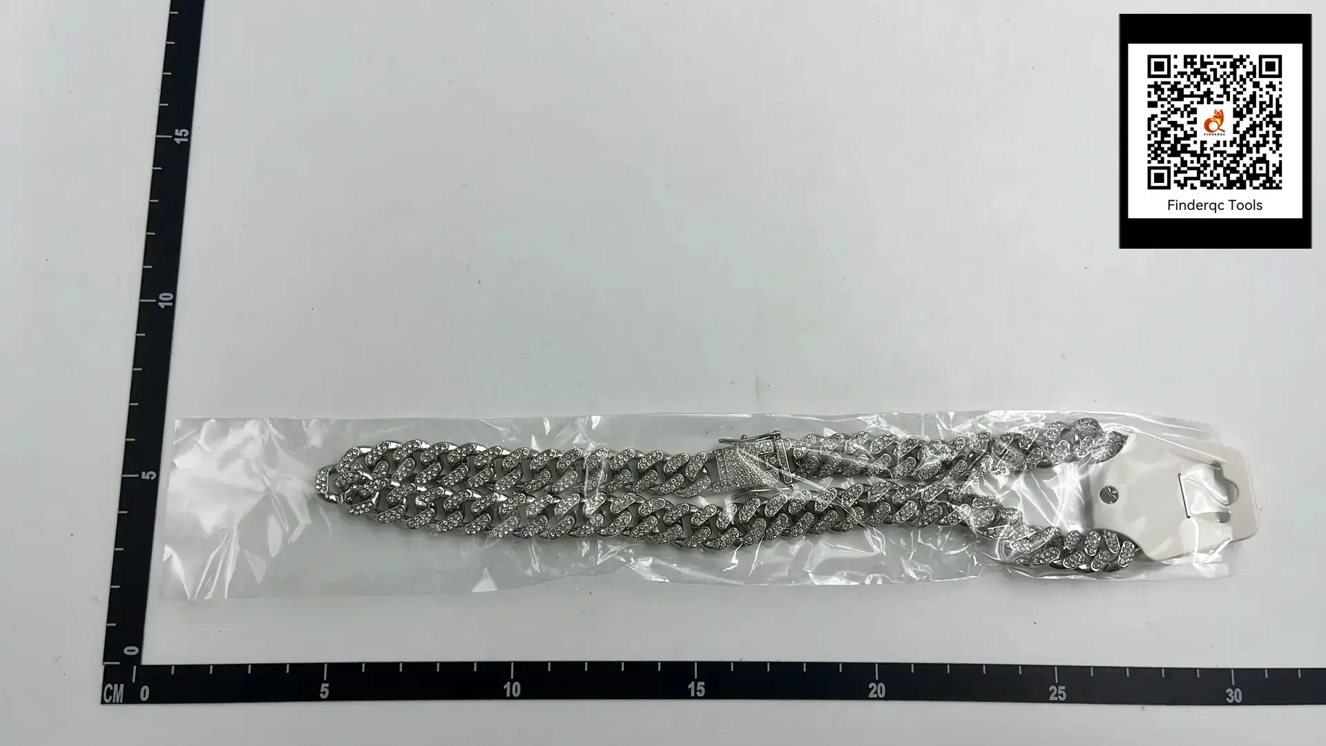 Cuban Link Chain Necklace with Rhinestones