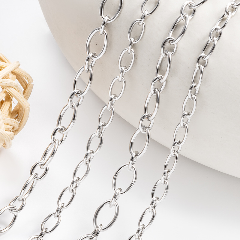 Stainless steel O-chain cross chain handmade oval chain non-fading necklace bracelet stainless steel chain diy in stock