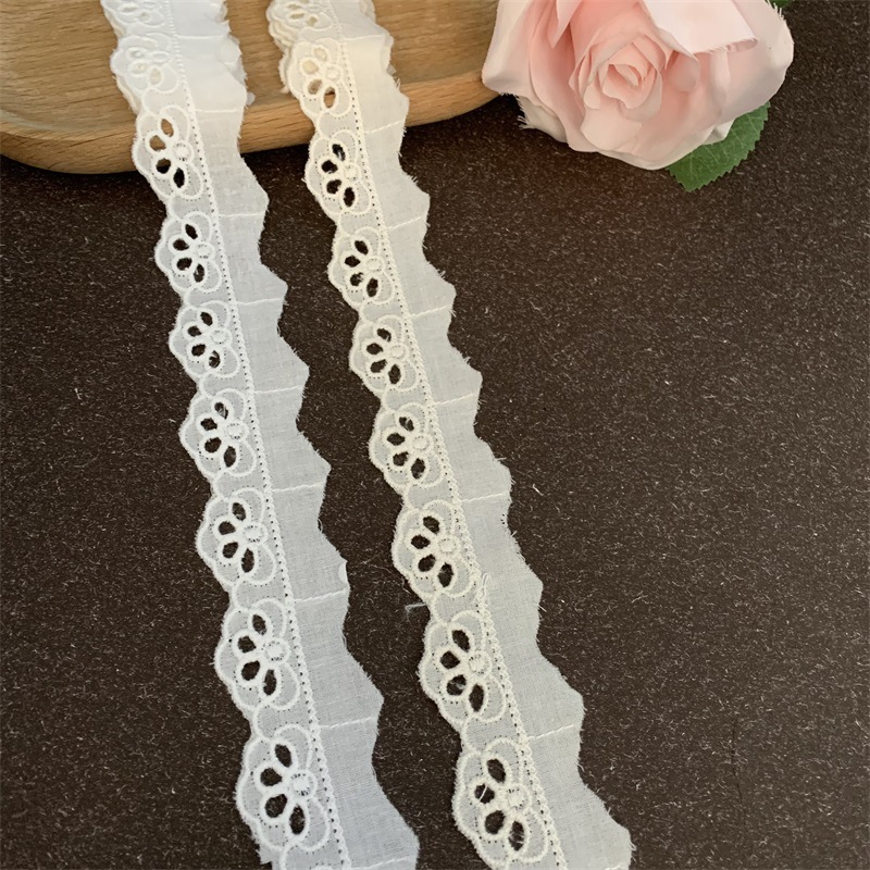 New Fan-Shaped Perforated Hollow Cotton Embroidery Lace Children's Clothing Women's Clothing Cuff Lace Accessories Width 2.5cm