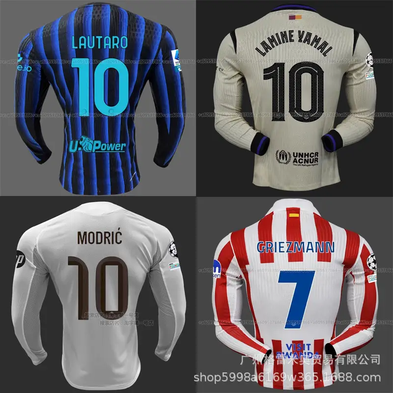 2526Ac Milan Arsenal Miami Arsenal Inter Milan Atletico Madrid Player Version Long-Sleeved Jersey Star Football Uniform