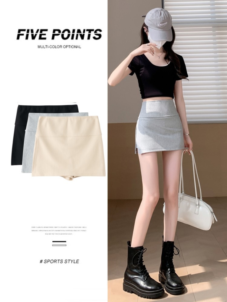 Slit Sports Culottes for Women Spring and Summer New High-Waisted A-Line Slimming Look Skirt That Covers the Hips and Prevents Exposure Short Culottes for Small People