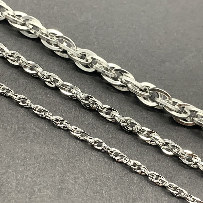 Stainless Steel Square Double Woven Chain Jewelry Chain DIY Bracelet Necklace Personality Making Pants Chain Decoration Matching Chain Spot
