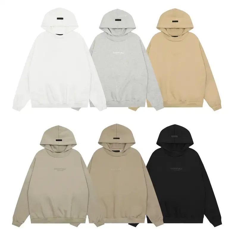 Essentials New arrival Stereo Small letter Print Velvet Sweatshirt for Men and Women Loose Hoodie Fog Sanitary Trousers