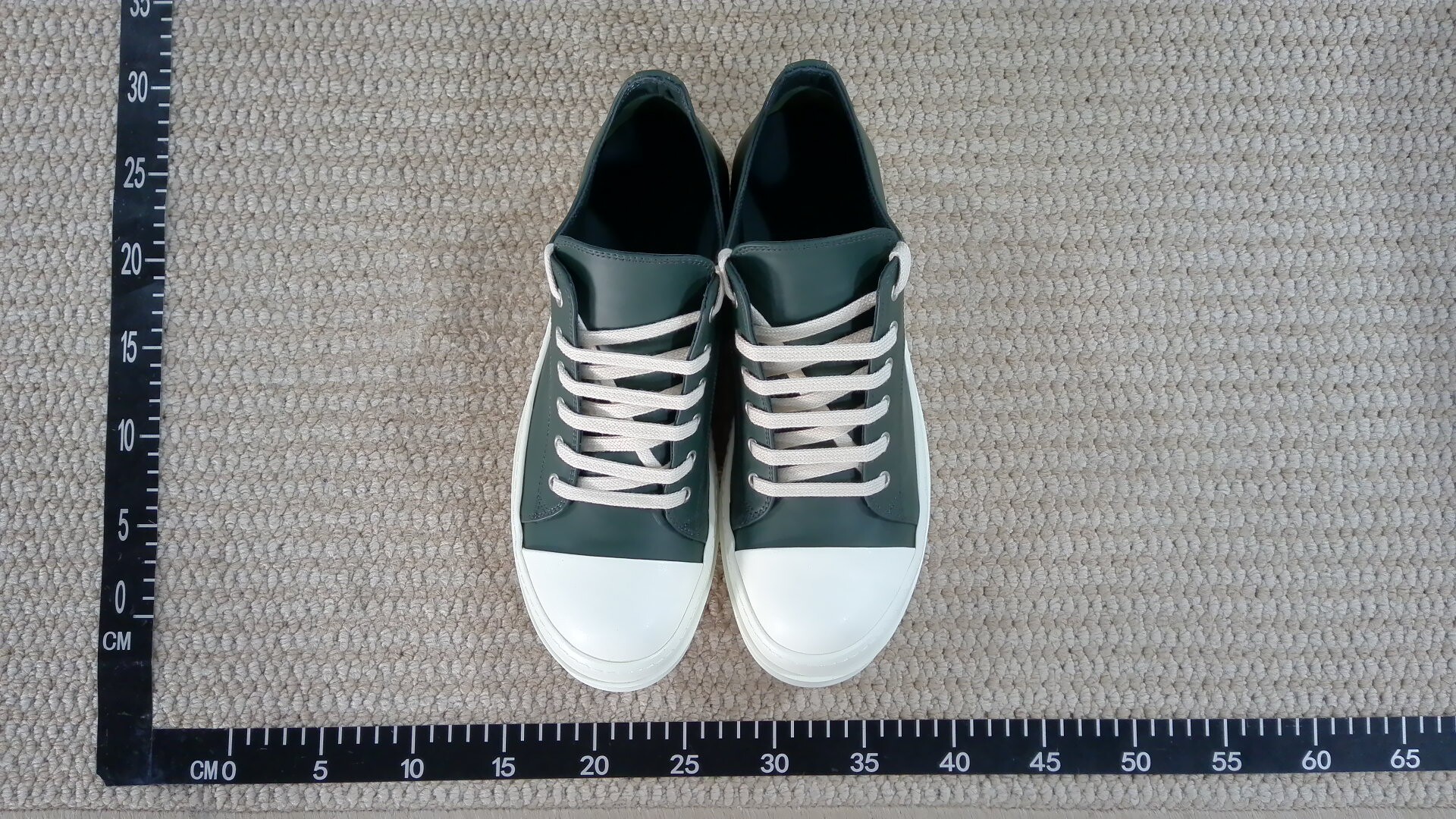 23Ss Dark Main Line Full Leather High-Top and Low-Top Lace-Up New Style Dark Green Thick-Soled Unisex Couple Shoes Tpu Sole QC