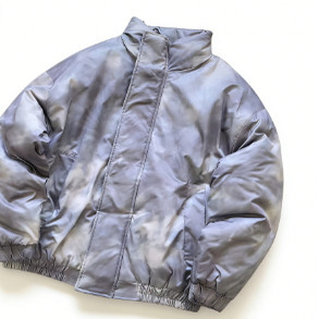 Wide Placket, Black Base with Yellow-Green Stripes on the Left Arm, Purple Gradient Stand-Up Collar Cotton Jacket 44121704 QC photo from TAOBAO on Qualit.ly