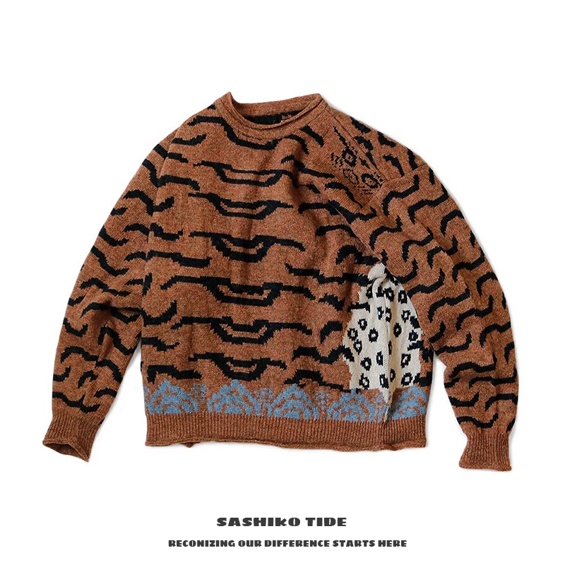 Sashiko Tide Tiger Stripe Sweater