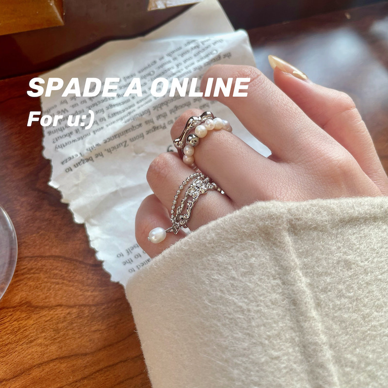 Korean-Style Sweet and Elegant Multi-Layer Faux Pearl Ring for Women, Fashionable Tassel Pendant Open Ring, Elegant Index Finger Ring, Trendy
