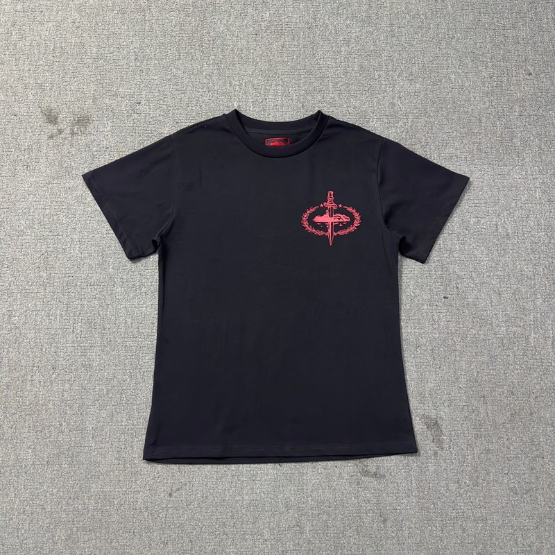 Cross-border Niche American Street Hip Hop Large Logo Printed Short-sleeved T-shirt Men's Fashion Brand Summer 24 New All-match