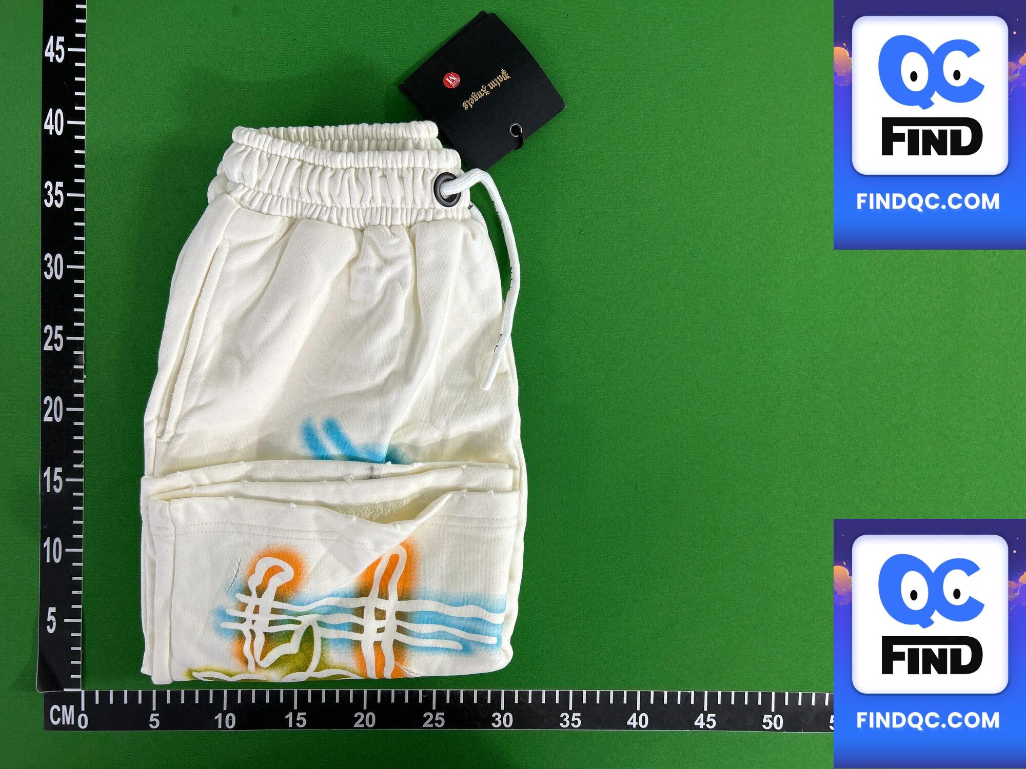 Palm Angels Spray Paint Shorts Cream QC