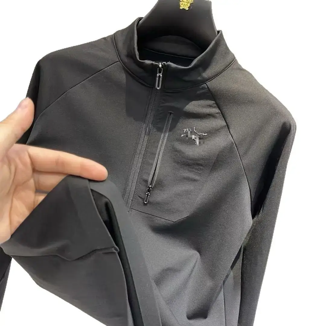 Zu Bird 2025 New Long-Sleeved Men's Zipper Sweatshirt Stand-Up Collar T-Shirt Outdoor Sports Leisure Business Wholesale