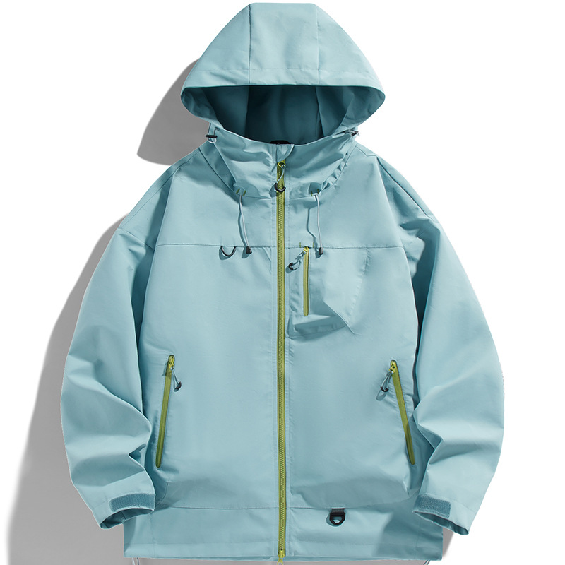 New Hooded Jacket Men's Spring Outdoor Windproof Waterproof Tooling Jacket Couple's Loose Mountaineering Jacket Men's Jacket
