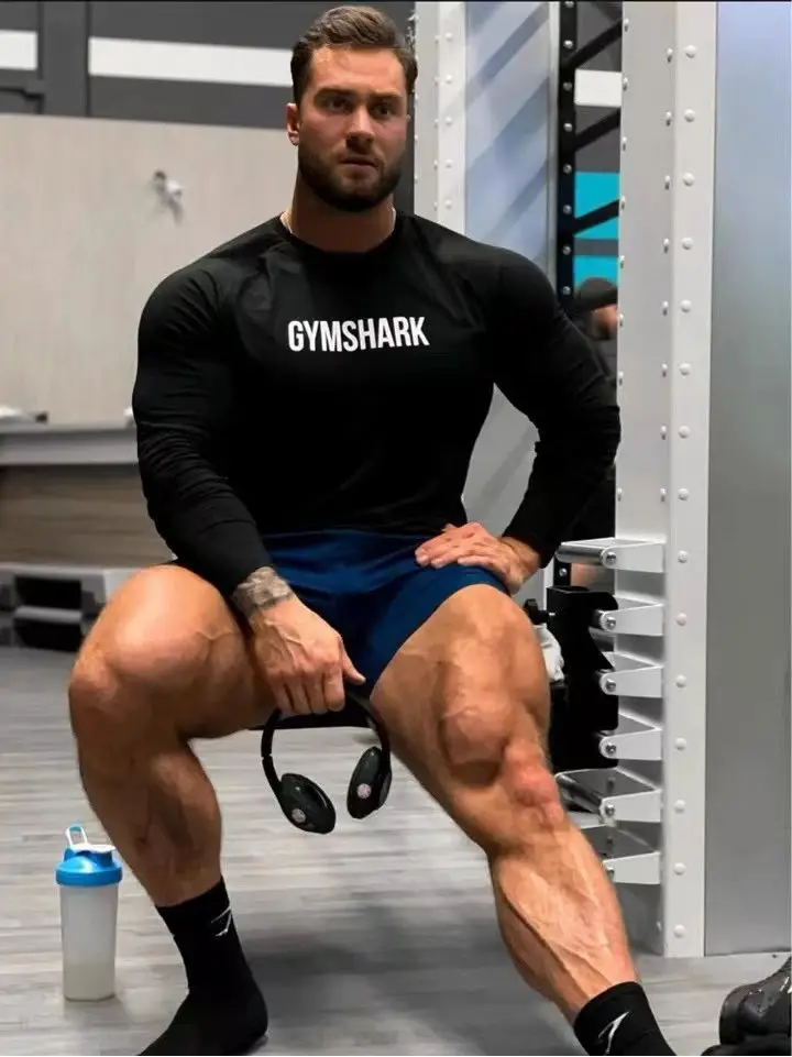 GYMSHARK Apollo 阿波罗男子运动休闲修身弹力棉圆领健身长袖T恤