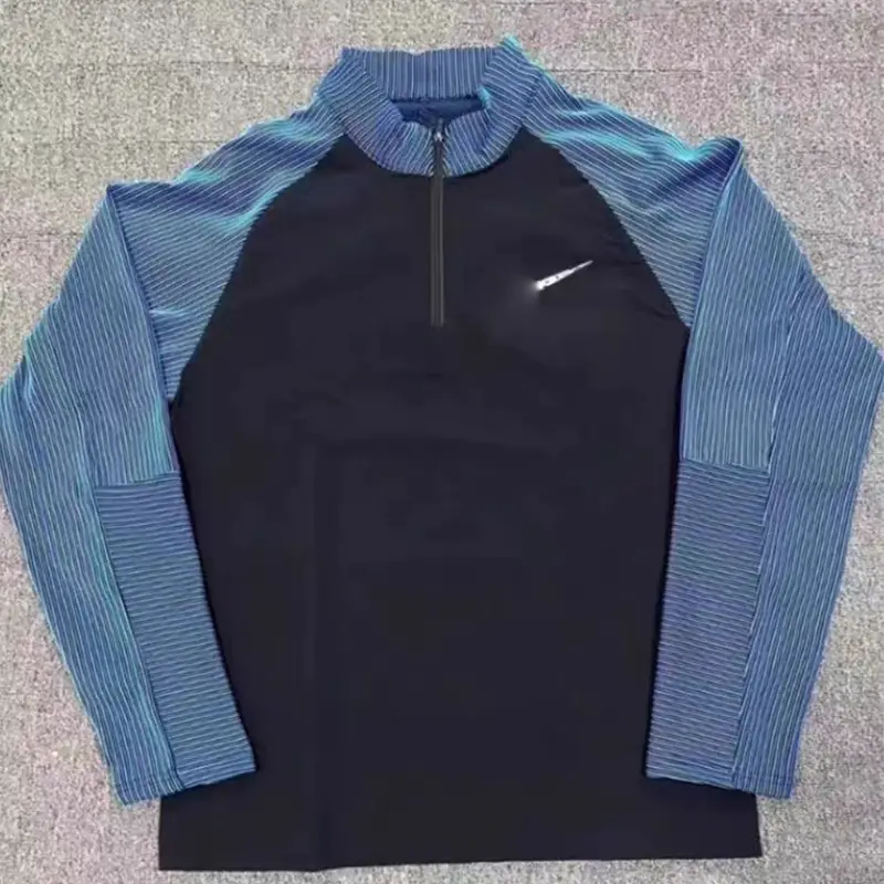 Half-Zip Training Clothing Chain Threaded Long-Sleeved Men's and Women's Track and Field Training Quick-Drying Clothing Breathable Fitness Running Clothing
