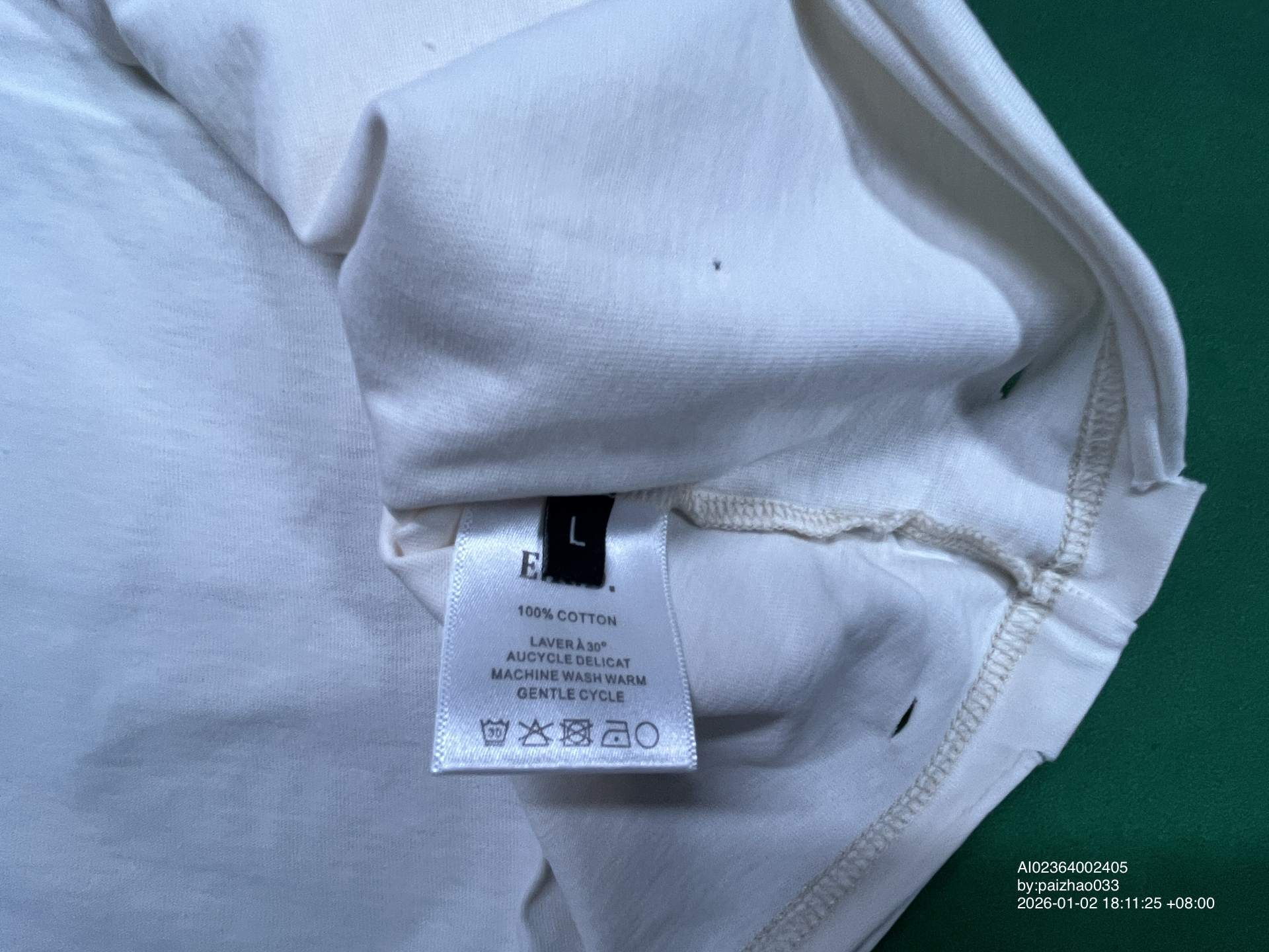 Erd Cuout Destroyed Wash Basic Versatile Melancholic Rich Kid Slogan Casual Off-White Short-Sleeve T-Shirt for Men QC