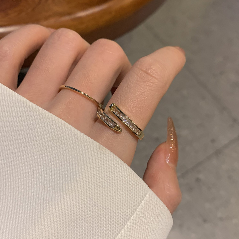 Nail Opening Adjustable Ring Women's Design Niche Plain Ring Finger Ring Fashionable Personalized Simple Advanced Sense Ring