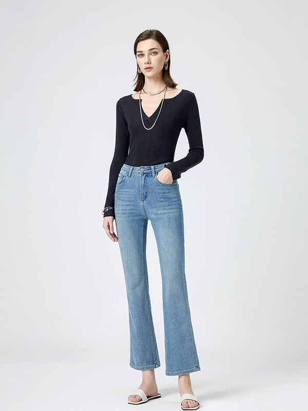 Women's Spring 2025 Spring New High Waist Slim Fit Slimming Cropped Jeans
