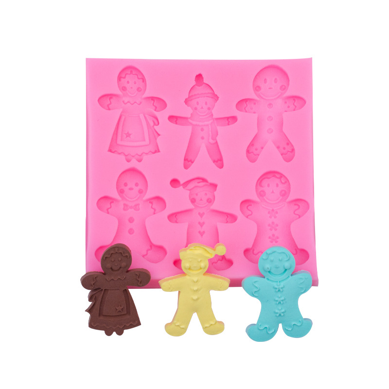 New Christmas Snowman Halloween Gingerbread Man Silicone Mold Chocolate Flip Candy Mold diy Clay Tools