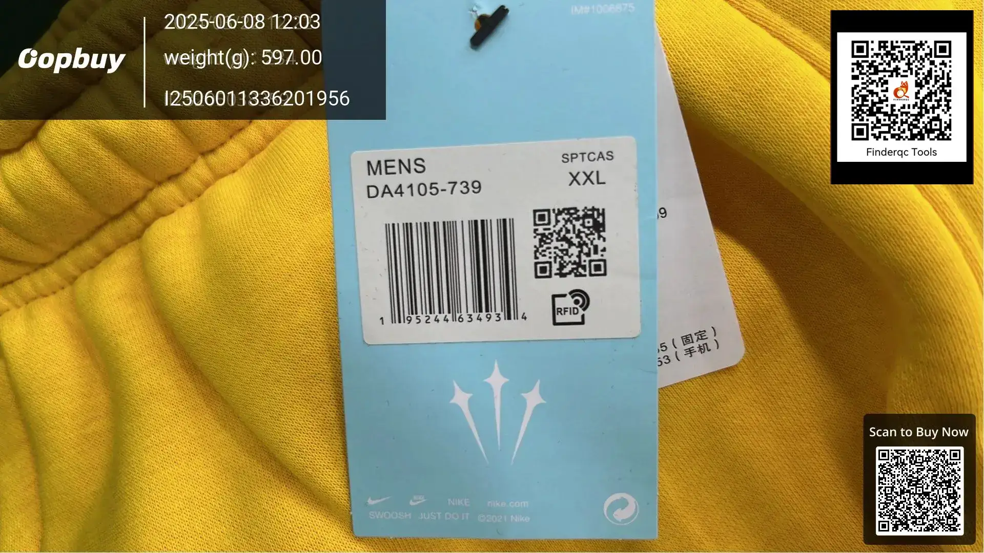 Nike DA4105-739 Mens SPTCAS XXL Yellow Pants
