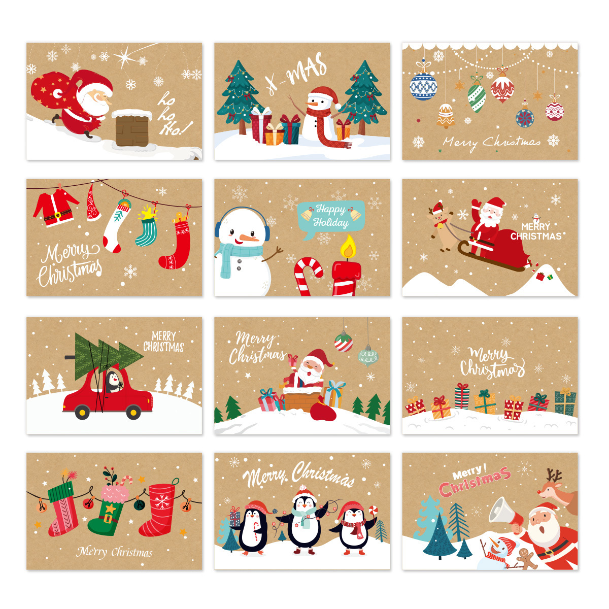 2026 Christmas Greeting Cards Merry Christmas Thank You Cards with Envelopes Cross-Border