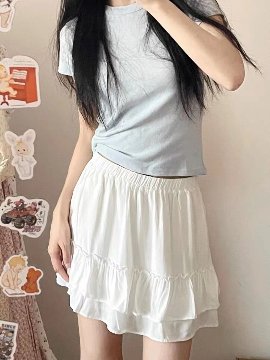 BM style new American style beautiful white cake skirt skirt skirt skirt women bm academic style skirt women's skirt summer
