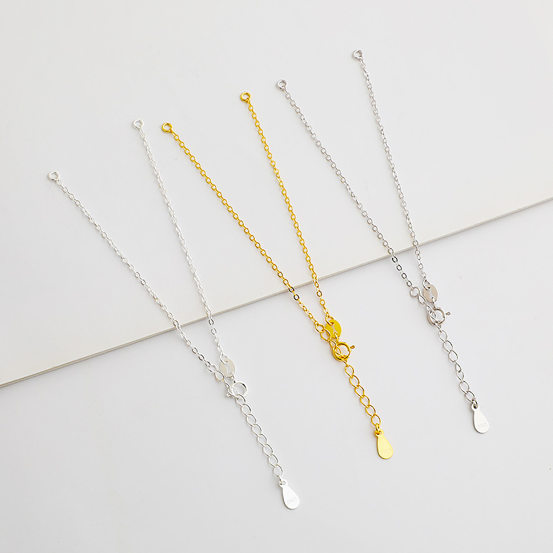 S925 sterling silver cross chain bracelet semi-finished products can be added pendant chain bracelet DIY double ring bracelet material accessories