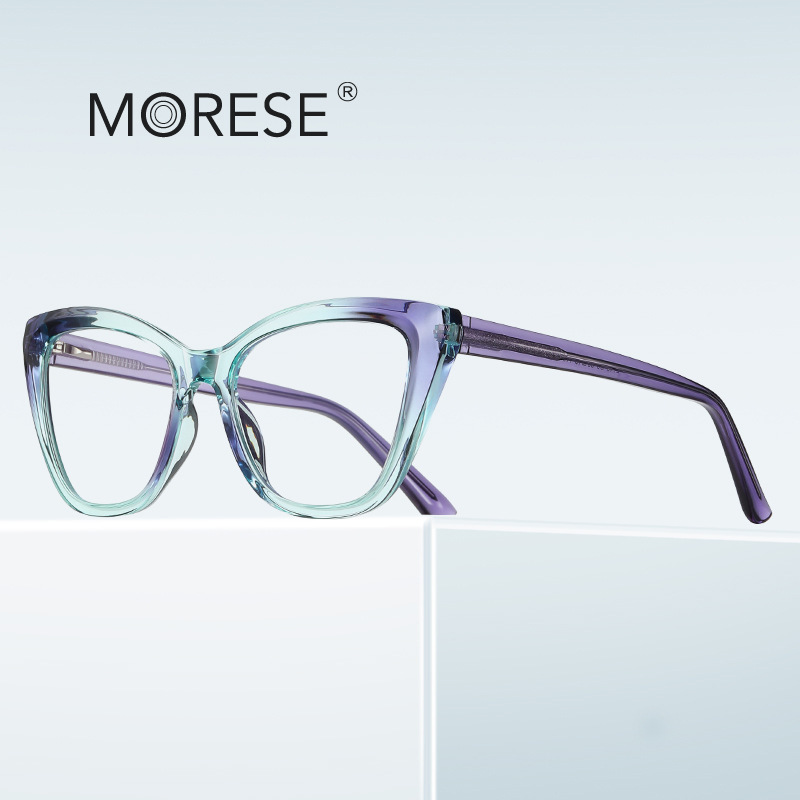 New anti-blue light flat mirror 2148 personalized progressive color cat glasses frame Brazil North America foreign trade plain glasses women