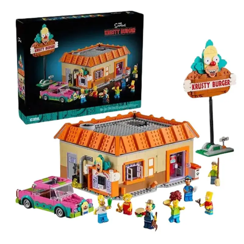 Cross-border compatible LEGO 10352 The Simpsons: Krusty's Burger Joint building block toy
