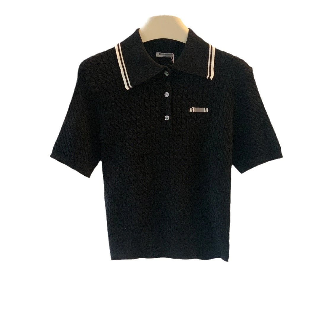 miu miu knit polo shirt