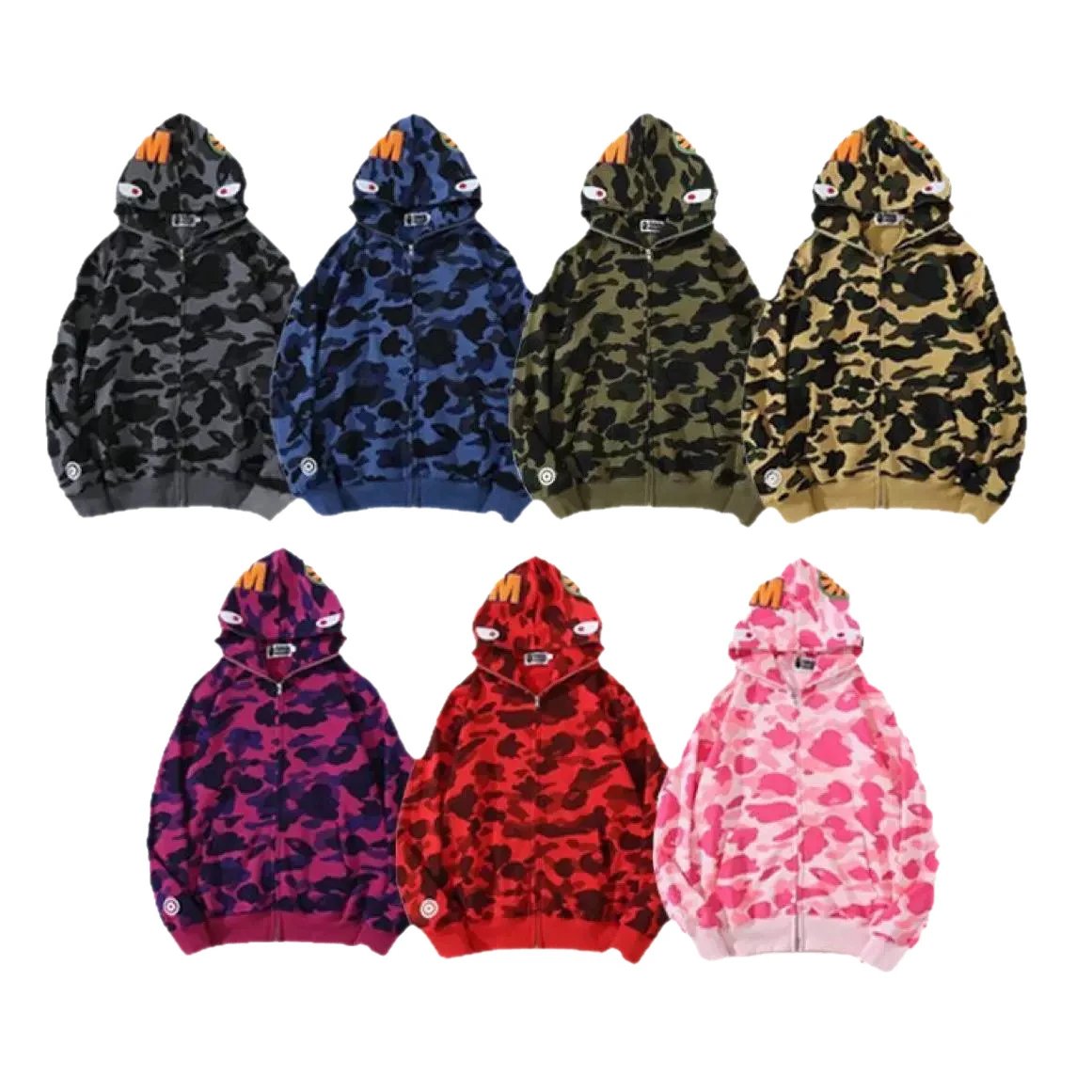 BAPE Shark Face Camo Zip Hoodie
