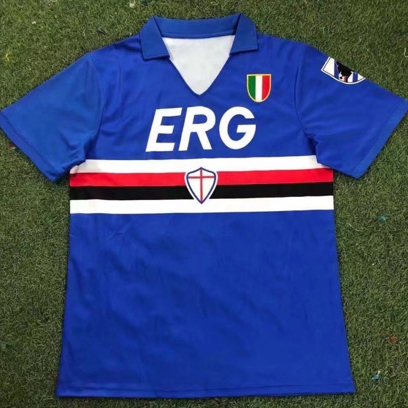 Retro Popular Sampdoria Short-Sleeved T-Shirt Sports Jersey Football Jersey Fan Football Jersey