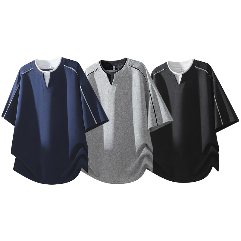 American Retro Short-Sleeved T-Shirt for Men 2026 New Trendy Summer Fashion Brand Cool High Street Style Half-Sleeved Top for Boys