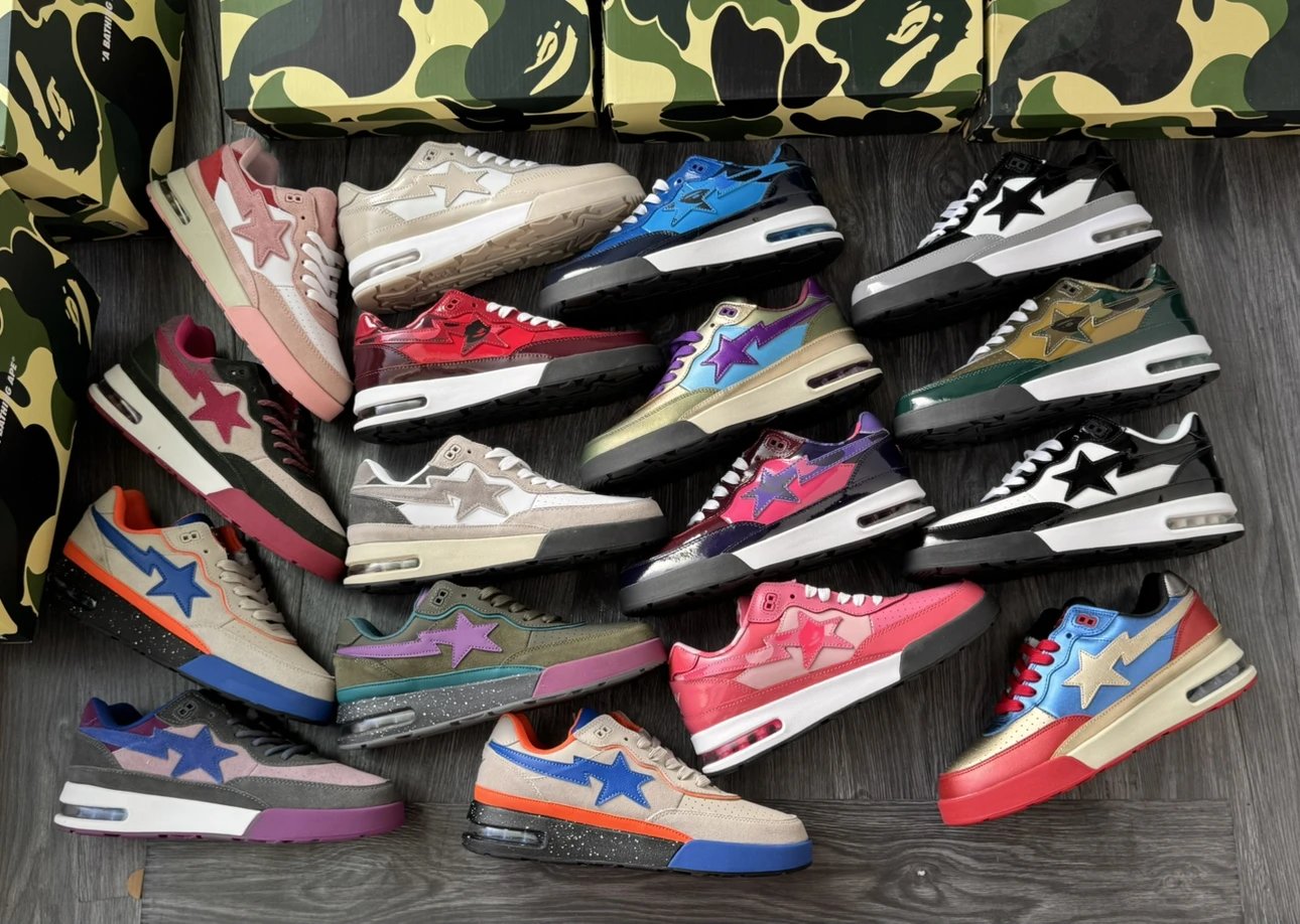 BAPE ROAD Star Thick soled Air Cushion Men's and Women's Casual Board Shoes