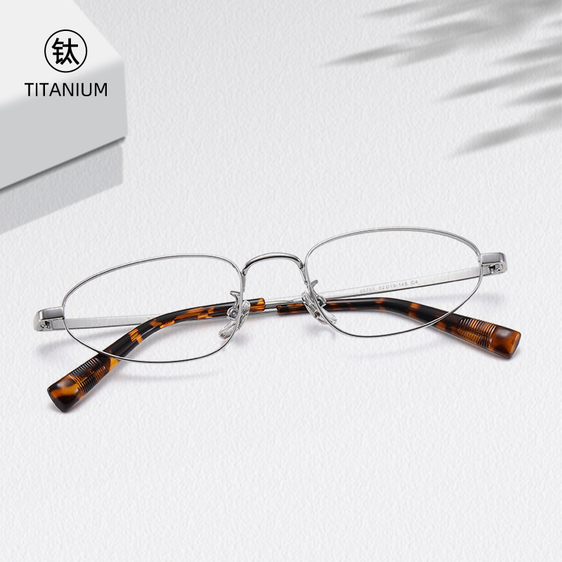 Miu Series Omu S52S Ultra-Light Pure Titanium Glasses Frame 52 Oval Frame for Women with Square and Round Faces, High-Intelligence Glasses 98755 Trendy
