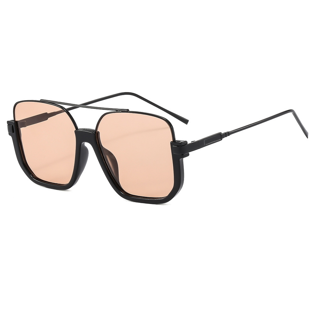 New Fashion Personalized Half Frame Double Beam Sunglasses Ins Retro Personalized Fashionable Outdoor Street Shot Casual Sunglasses