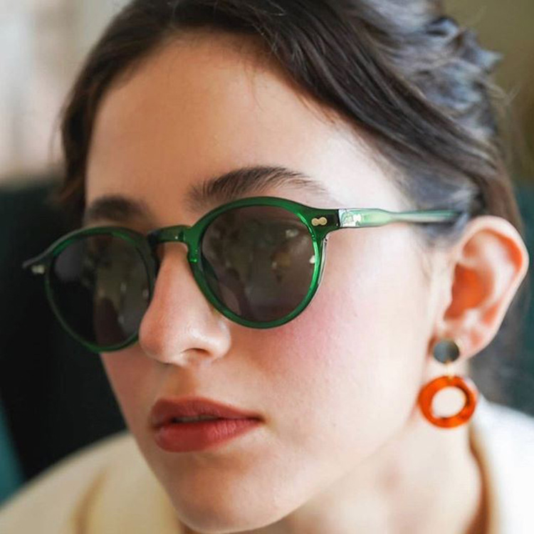 New Fashion Artistic Retro Round Rice Nail Sunglasses Ins Simple Casual Street Photoshoot Anti-UV Sunglasses Trendy