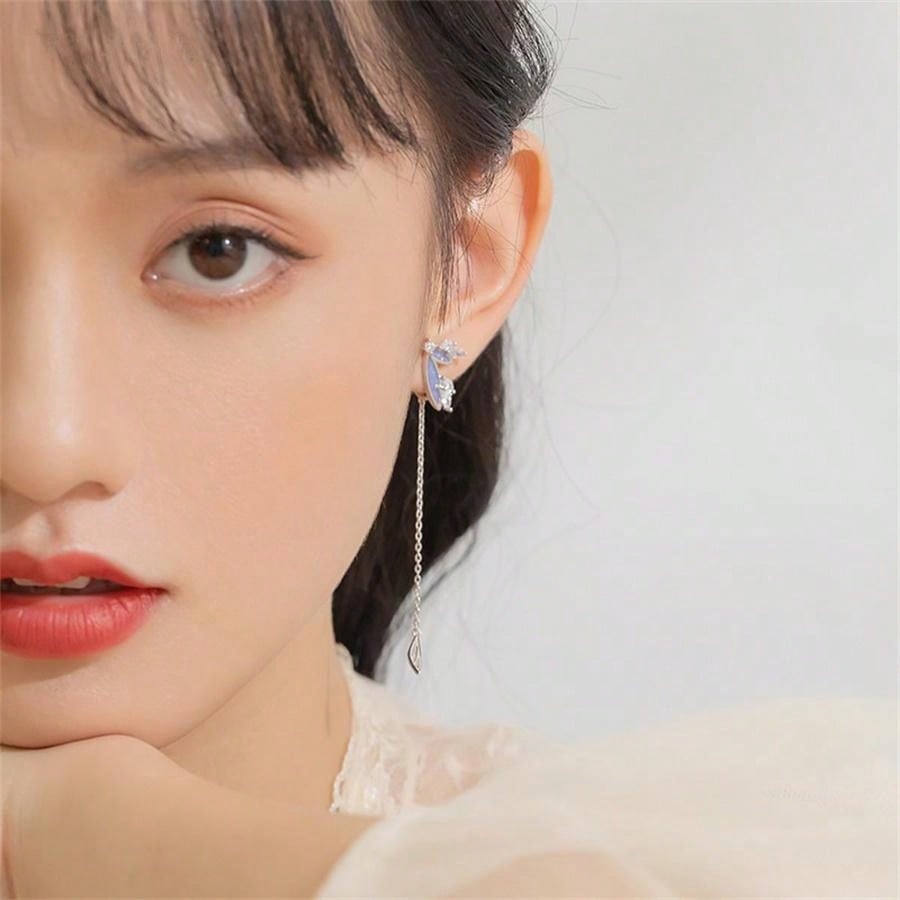 Butterfly Diamond-Encrusted Symmetrical Tassel Angel Wings Ear Clip Without Pierced Earrings Accessible Luxury High-End Niche Ear Buckle Earrings