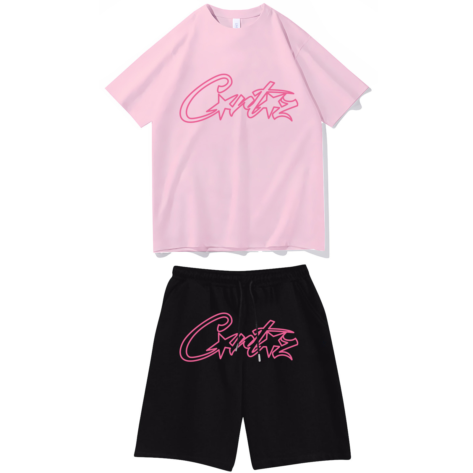 Cross-border Summer New European and American Corteiz Fashion Printed Casual Short-sleeved suit High Street Loose Sports suit