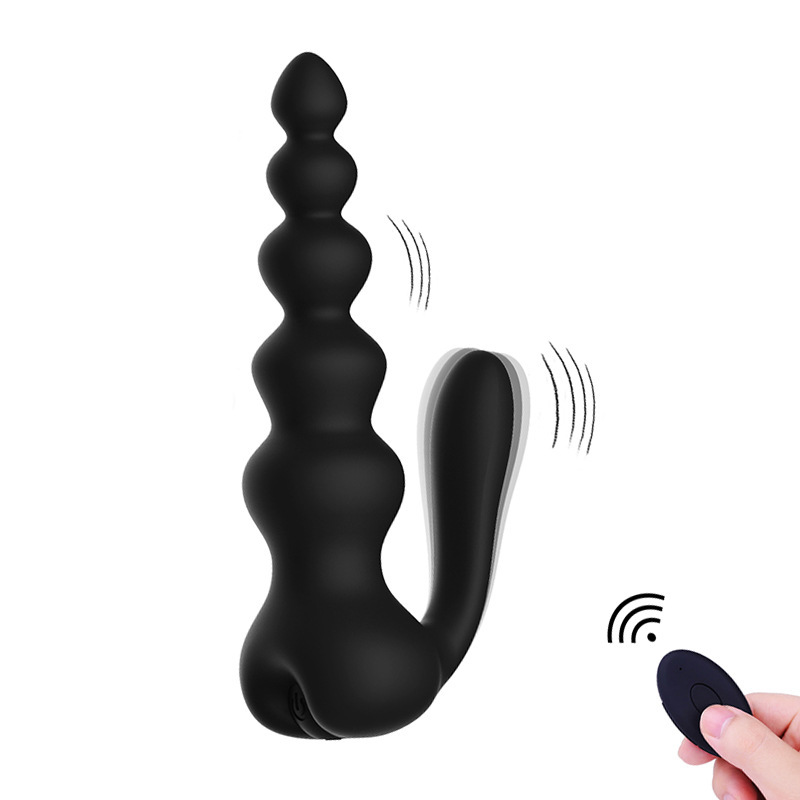 Beautiful Buttocks Bead USB Rechargeable Silicone Anal Vibrator for Men and Women, Anal Plug Adult Products